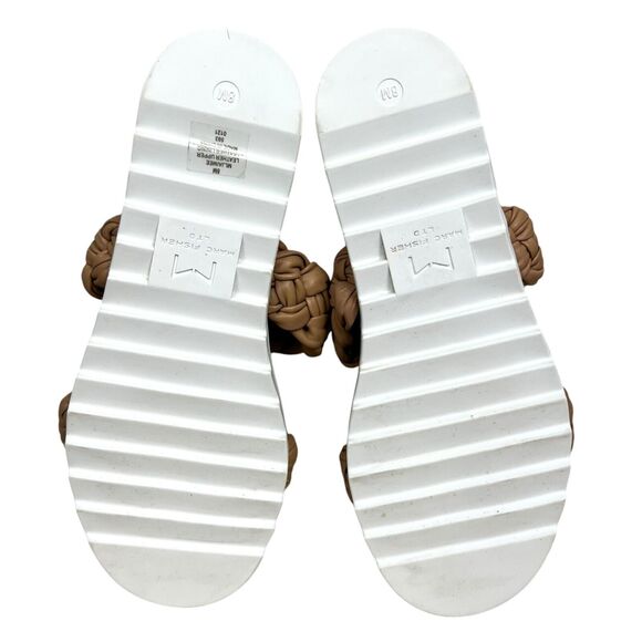 Marc Fisher Women Espadrille Sandals Jaimee Leather Braided Duo Straps Tan Sz 8M - Picture 8 of 8
